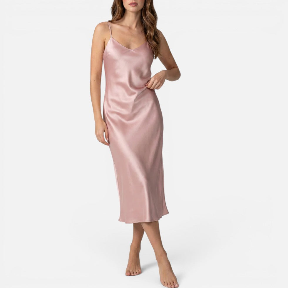 Silk Luxury Nightgown Schlafkleid mit Spaghettiträgern