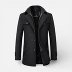 Herren Kurzmantel mit Stehkragen und Knopfverschluss