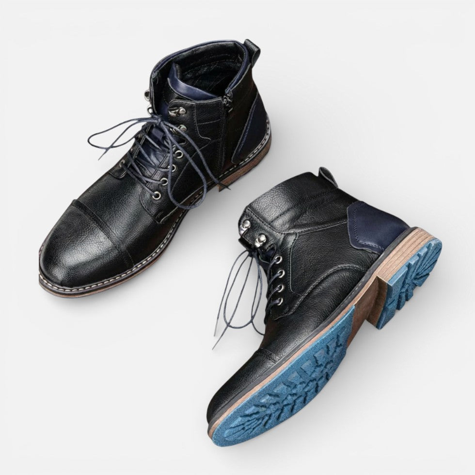 Herren Leder Stiefeletten mit Schnürung