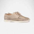 Suede lace-up shoes with contrast sole