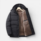 Herren Winterjacke mit Kapuze und warmem Innenfutter