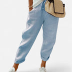 Leichte Leinenhose mit elastischem Bund