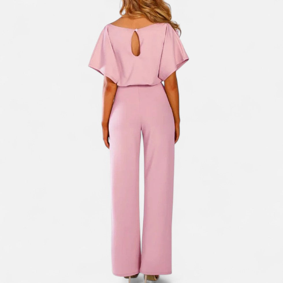 Eleganter Jumpsuit mit Bindegürtel und weitem Bein