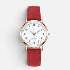 Quarz Armbanduhr mit Lederoptik Armband