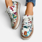 Sneaker mit Blumenmuster und Reißverschluss