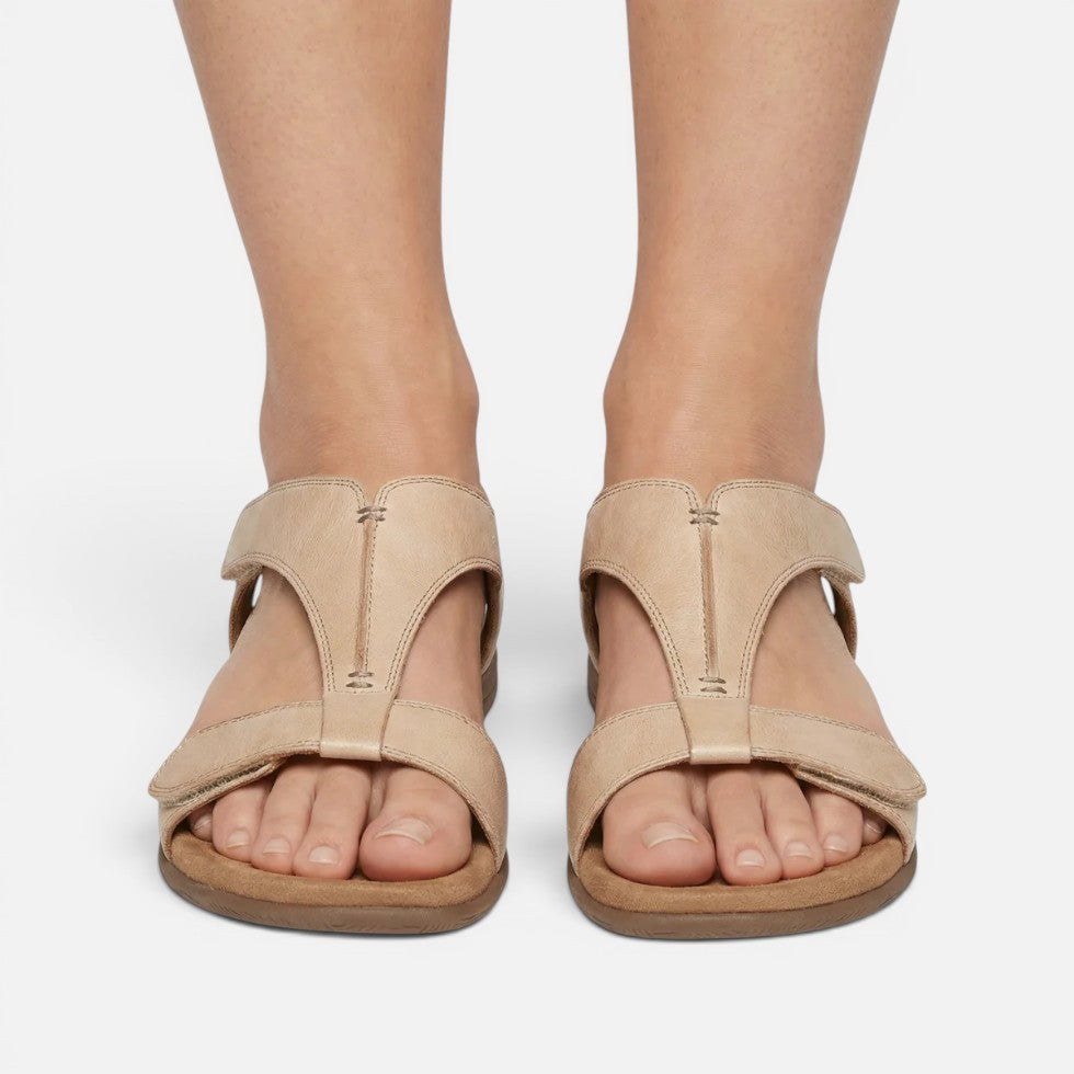Orthopädische Sandalen Offene Zehen Klettverschluss Flach
