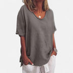Locker geschnittenes T-Shirt mit Rundhalsausschnitt für Damen
