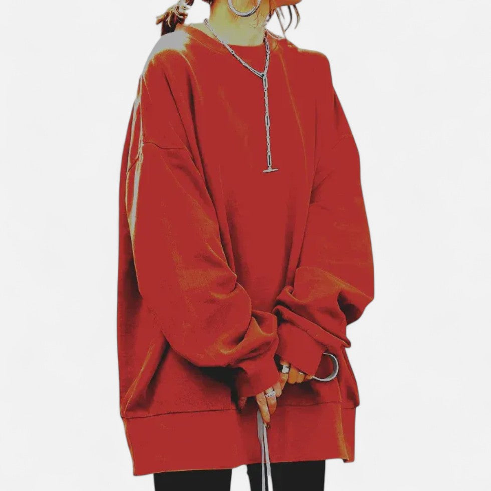 Lockeres Sweatshirt mit Rundhalsausschnitt