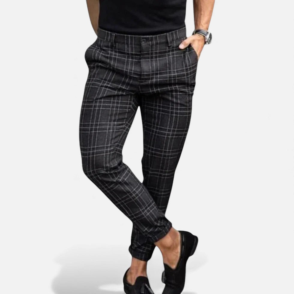 Karierte Wollhose für Herren