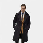 Men's wool coat with double-breasted design