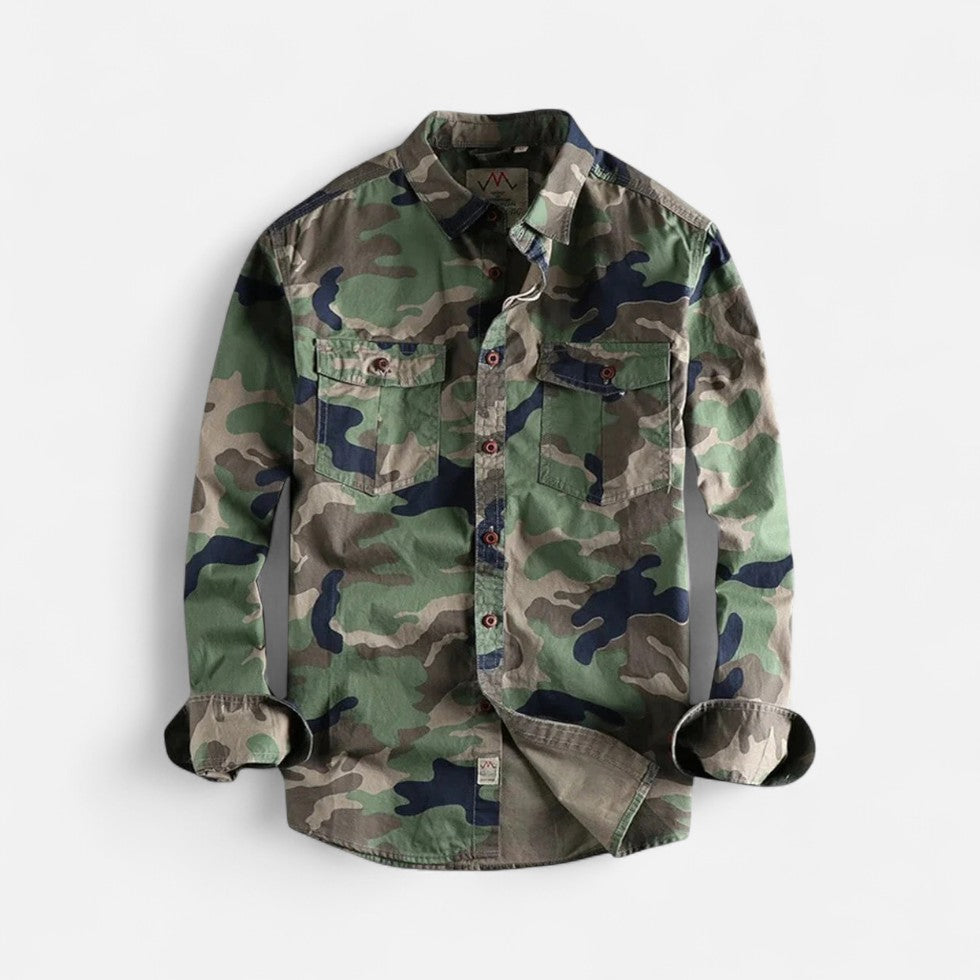 Tarnmuster Hemdjacke mit Brusttaschen für Herren