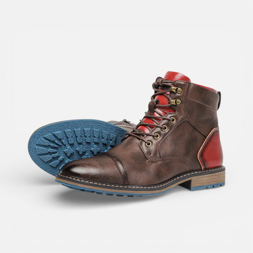 Herren Leder Stiefeletten mit Schnürung