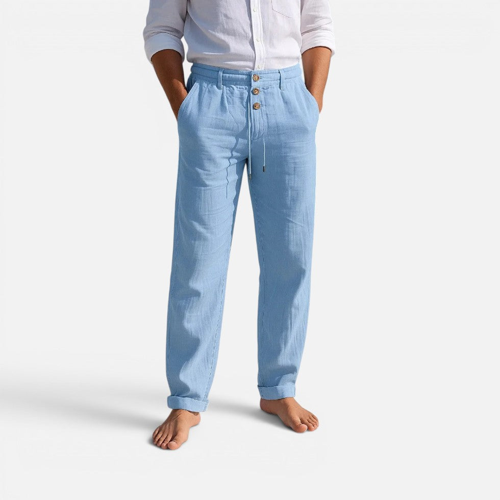 Leinenhose Lockerer Schnitt Mit Kordelzug Taschen