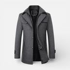 Herren Kurzmantel mit Stehkragen und Knopfverschluss