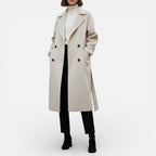 Damen Mantel mit Reverskragen und Knopfleiste