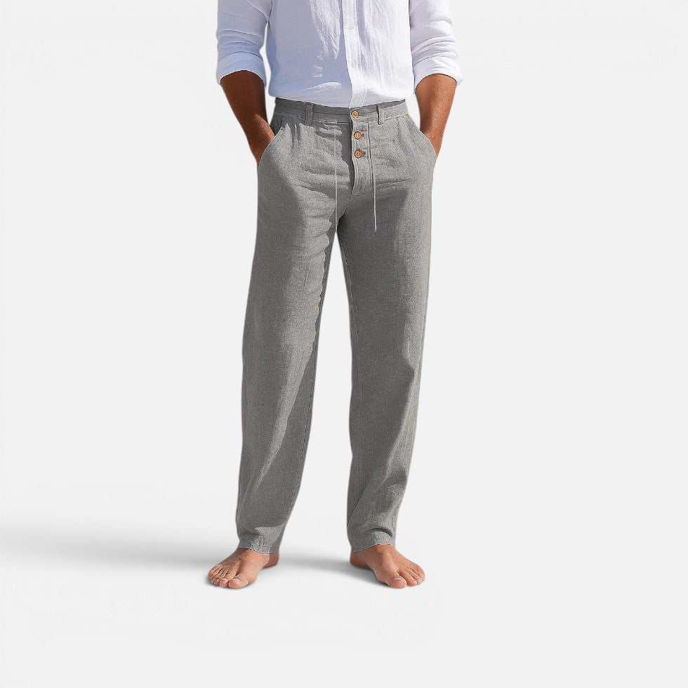 Leinenhose Lockerer Schnitt Mit Kordelzug Taschen