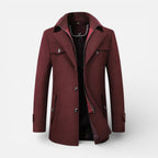 Herren Kurzmantel mit Stehkragen und Knopfverschluss