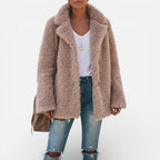 Damen Teddyjacke mit Reverskragen