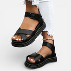 Women's platform sandals with ankle strap