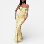 Floral Bodycon Corset Maxi Dress