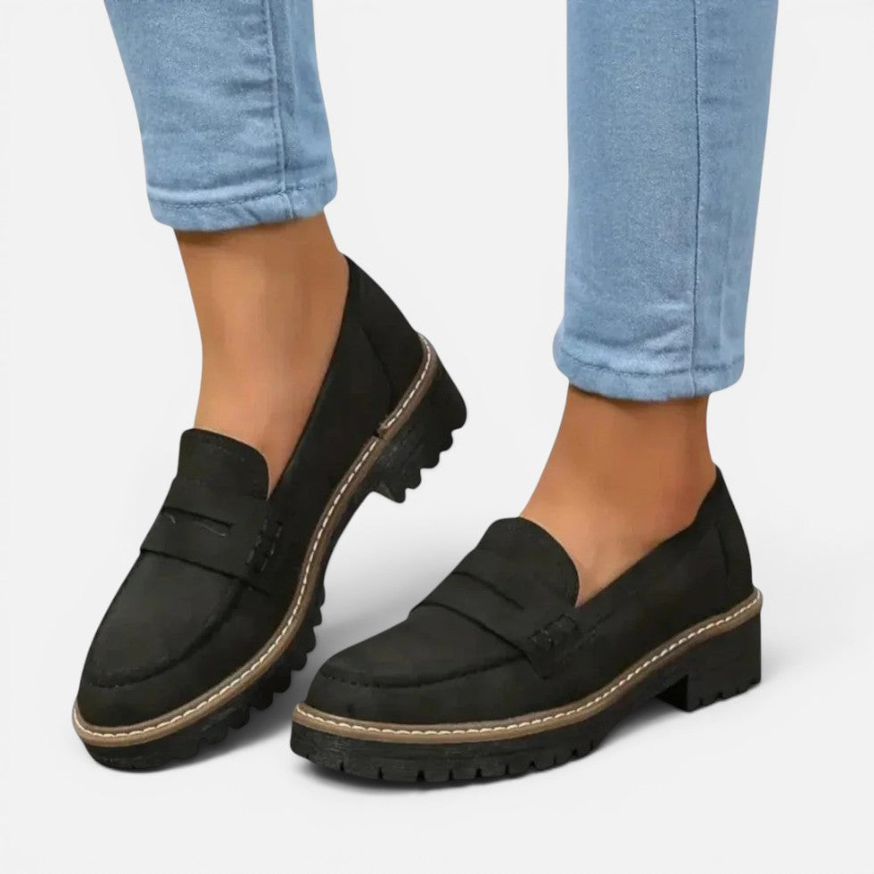 Orthopädische Profilsohle Loafer Schlupfschuh Veloursoptik