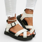 Women's platform sandals with ankle strap