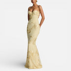 Floral Bodycon Corset Maxi Dress