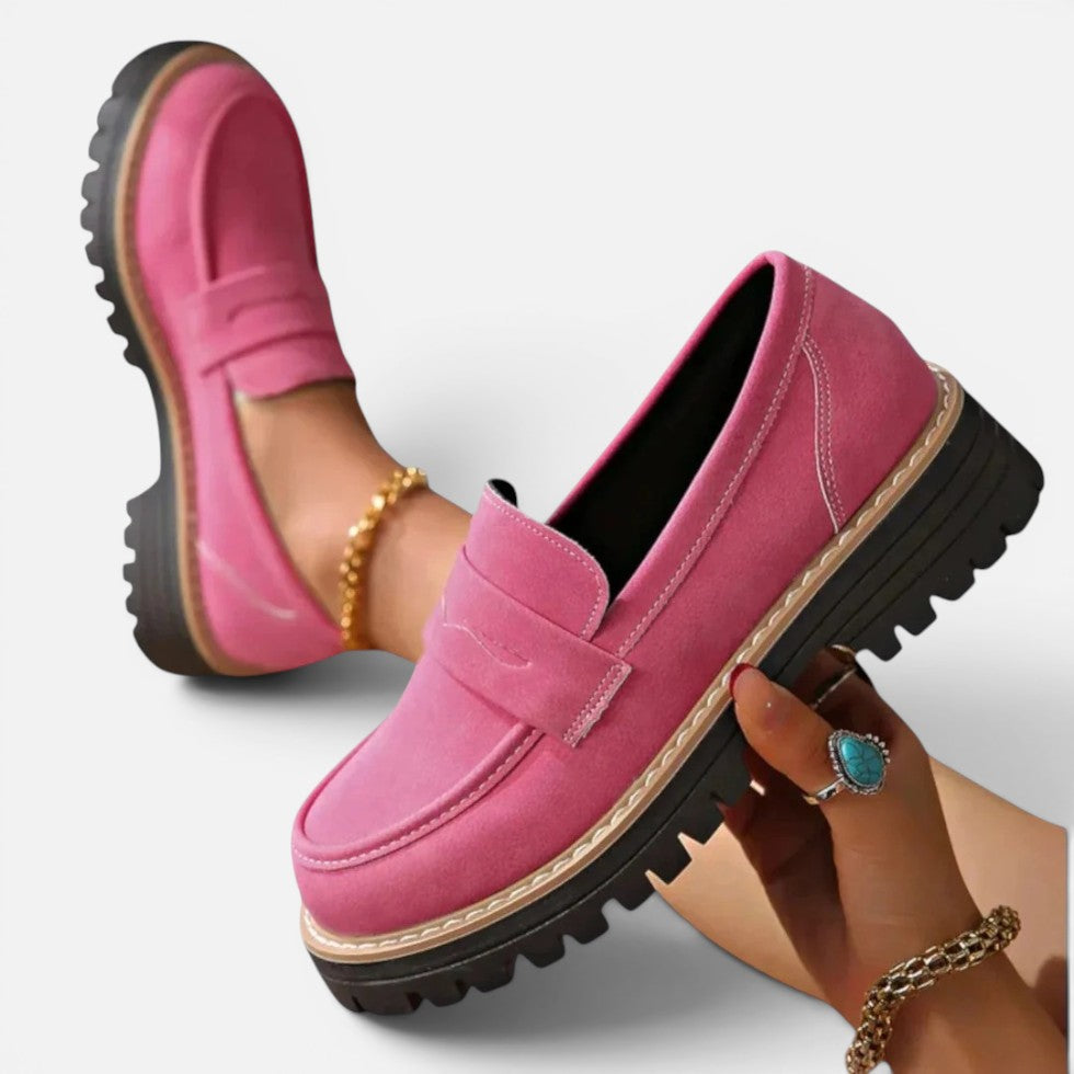 Orthopädische Profilsohle Loafer Schlupfschuh Veloursoptik
