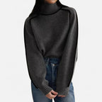 Kaschmir Rollkragenpullover mit Kontrastpaspel