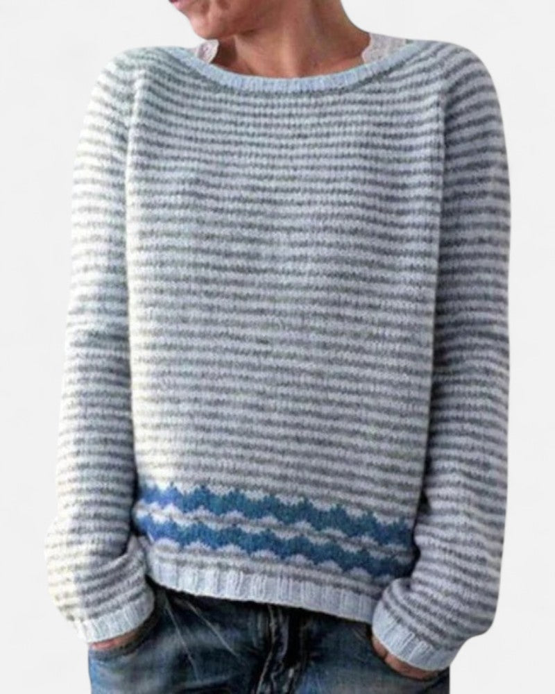 Strickpullover mit mehrfarbigem Norwegermuster
