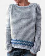 Strickpullover mit mehrfarbigem Norwegermuster