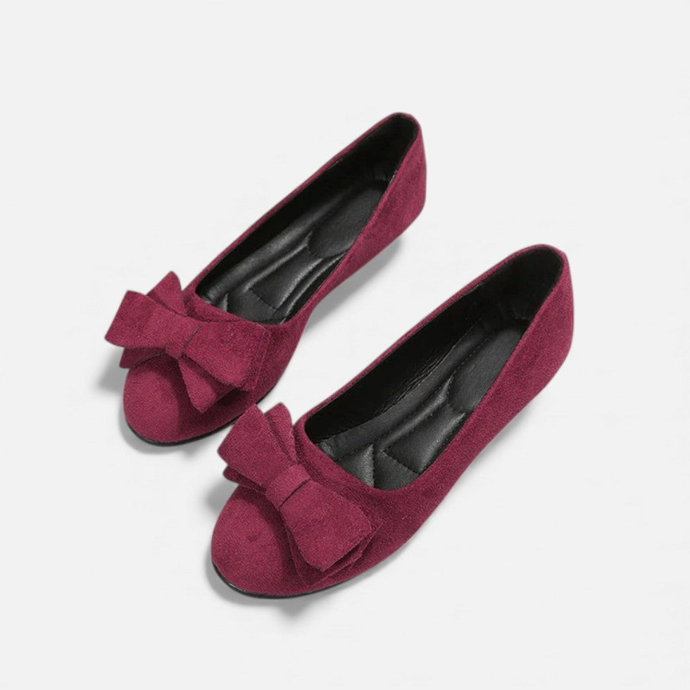 Damen Ballerinas mit Schleifendetail und flacher Sohle
