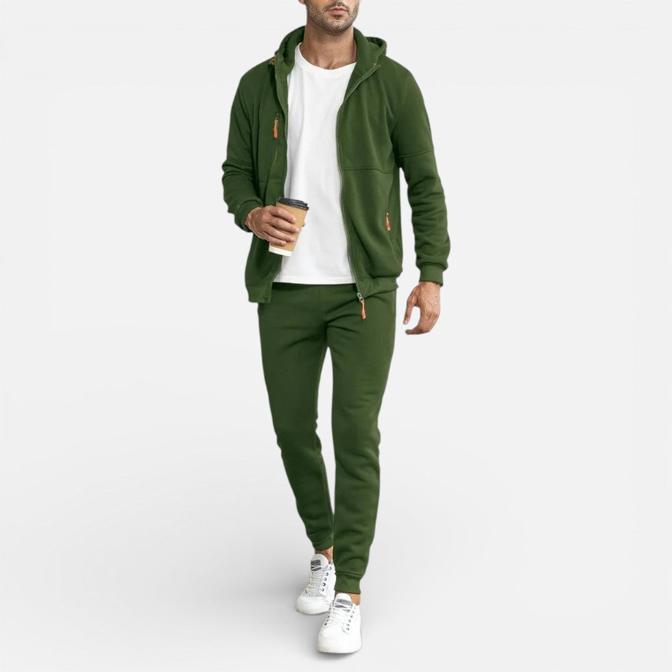 Herren Trainingsanzug mit Kapuzenjacke und Jogginghose