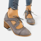 Damen Schnürpumps mit Blockabsatz