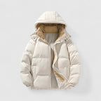 Padded quilted jacket with detachable hood