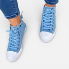Sneakers til damer med lynlås og højt skaft