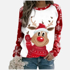 Weihnachtspullover Damen mit Festlichem Rentiermotiv
