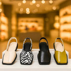 Slingback Ballerinas mit eckiger Zehenpartie