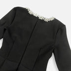 Samt Minikleid mit Ziersteinbesatz