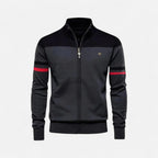 Herren Zip Pullover mit Kontraststreifen