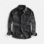 Camouflage pattern shirt jacket with chest pockets for men