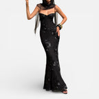 Floral Bodycon Corset Maxi Dress