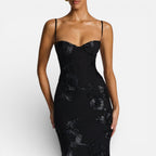 Floral Bodycon Corset Maxi Dress