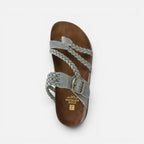Orthopedic Sandalen Geflochten Verstellbarer Riemen Lederoptik
