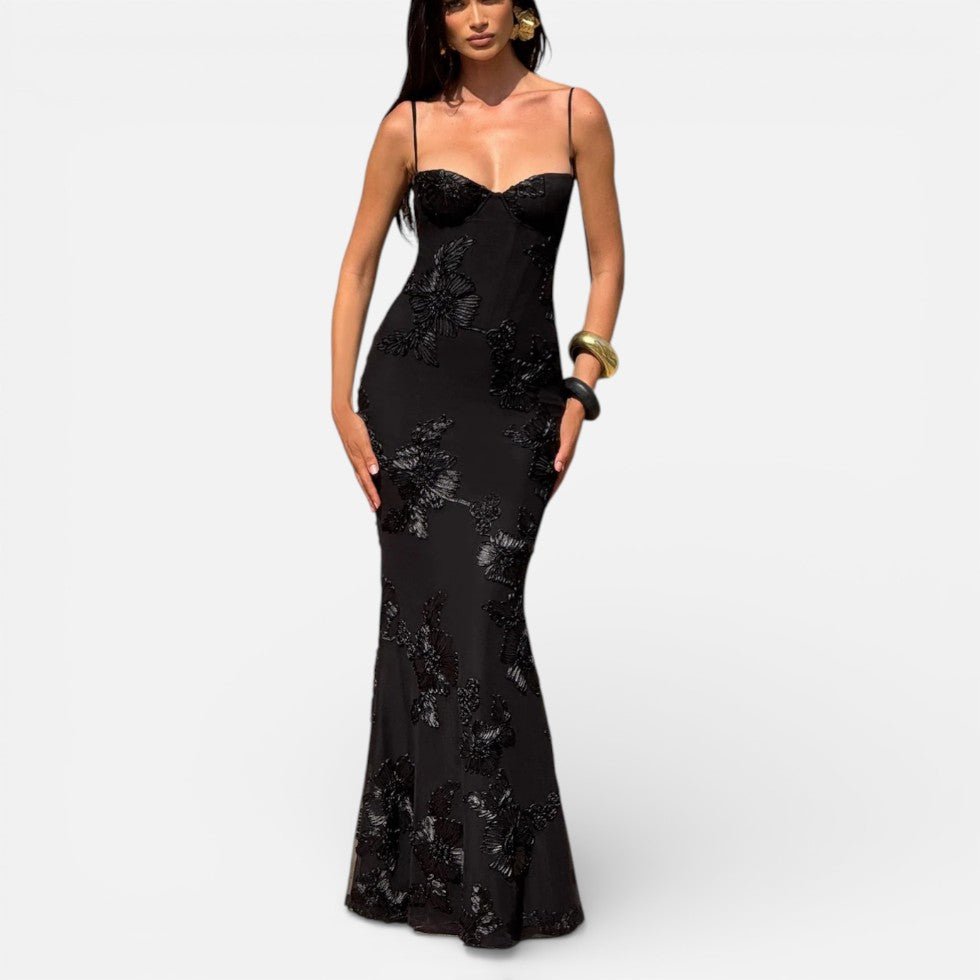 Floral Bodycon Corset Maxi Dress