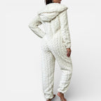 Women's Teddy Jumpsuit with Zipper and Hood