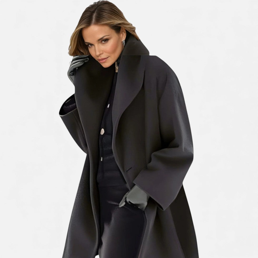 Women's Oversize Coat with Wide Collar