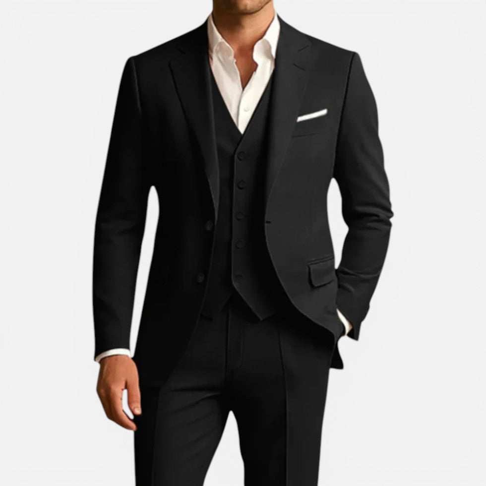 Herresæt med vest og slim fit-snit