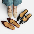 Damen Ballerinas mit Riemchen und flacher Sohle