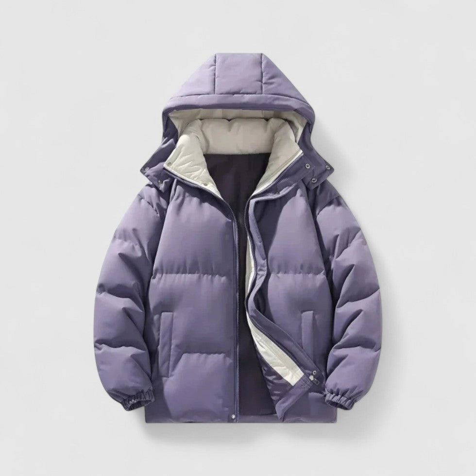 Padded quilted jacket with detachable hood